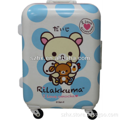 well sell PC printing pattern aluminum frame 360 multi-direction spinner cute luggage